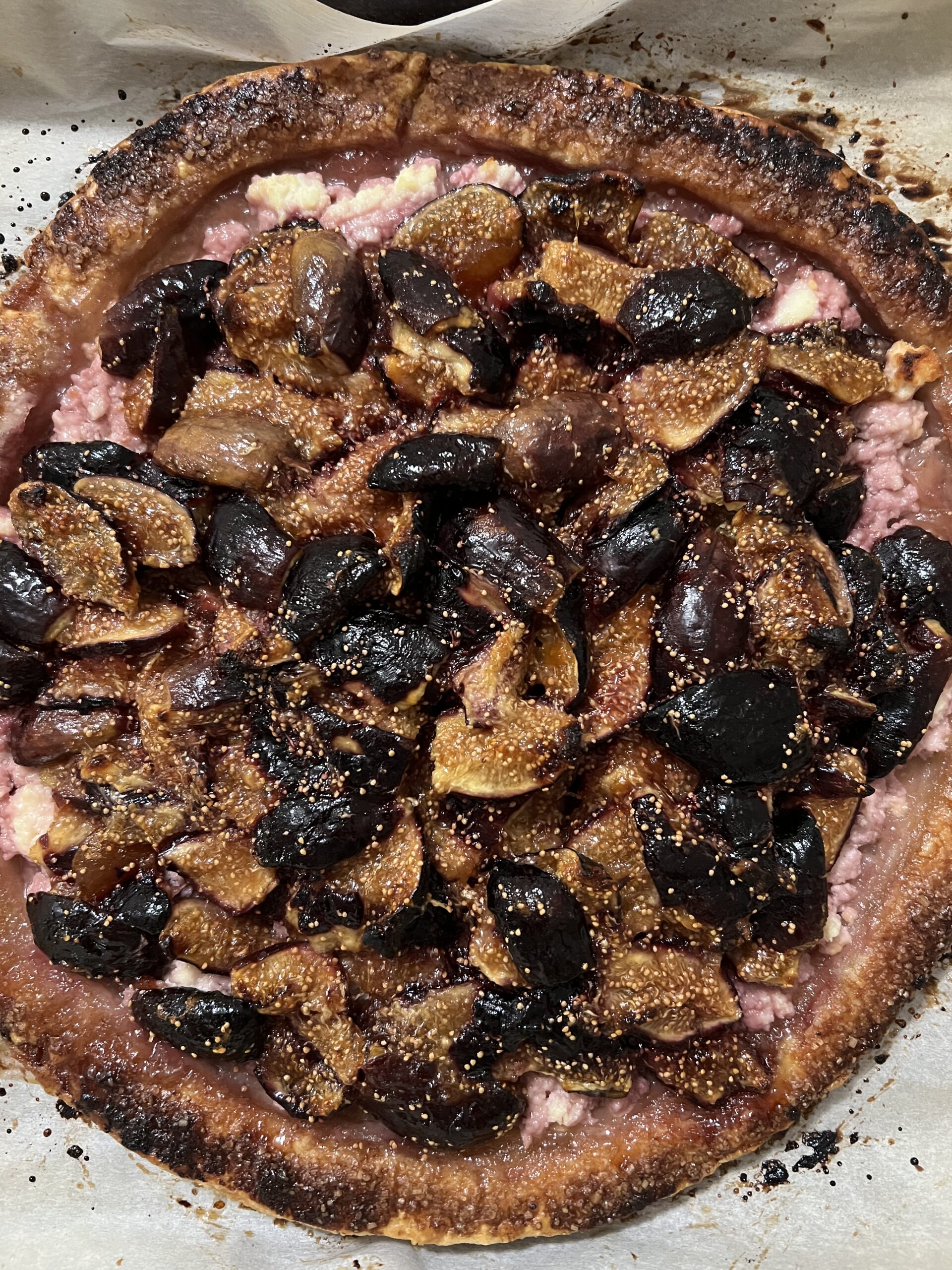 Freeform honeyed fig pie